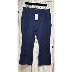 NWT ELOQUII Size 16 Navy Ultimate Stretch Suit Pintuck Pants Women
